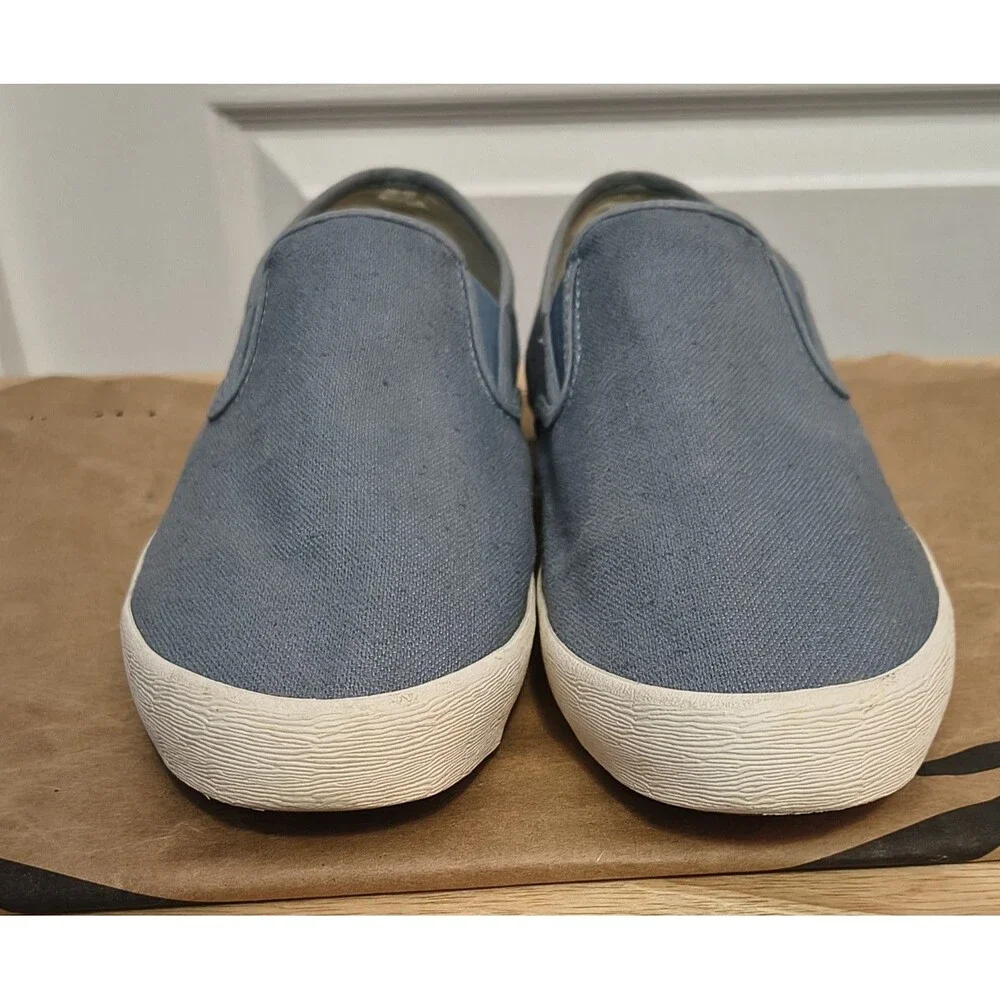 SeaVees Mens Baja Slip On Classic Sneakers Size 10.5 Blue Mirage  Linen Canvas